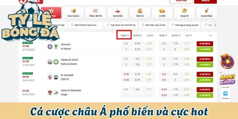 Soi Kèo Nhà Cái Mibet – Gợi Ý Hay, Đảm Bảo Thắng Mỗi Ngày 2 Cá cược châu Á phổ biến và cực hot tại nhà cái