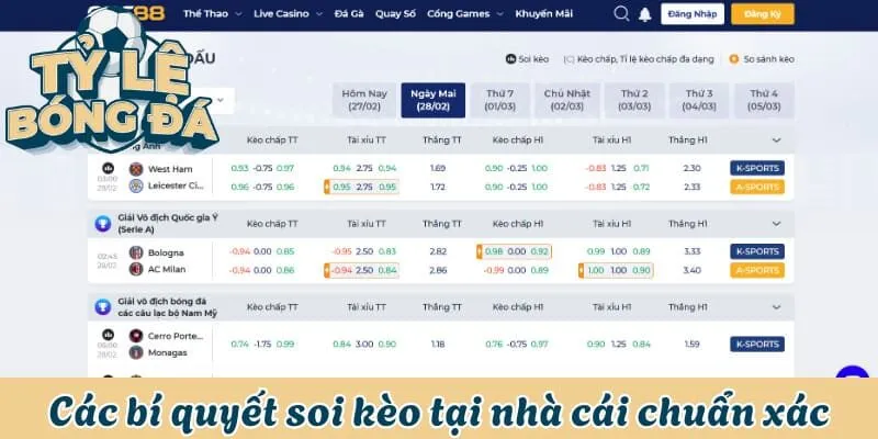 Soi Kèo Nhà Cái One88 - Dự Đoán Hiệu Quả Và Thắng Lớn 3 Các bí quyết soi kèo tại nhà cái chuẩn xác