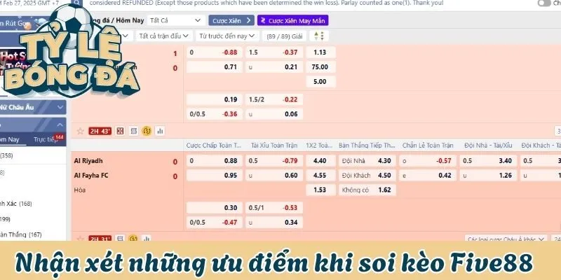 Soi Kèo Nhà Cái Five88 - Trang Web Soi Kèo Của Chuyên Gia 2 Nhận xét những ưu điểm khi soi kèo tại nhà cái Five88