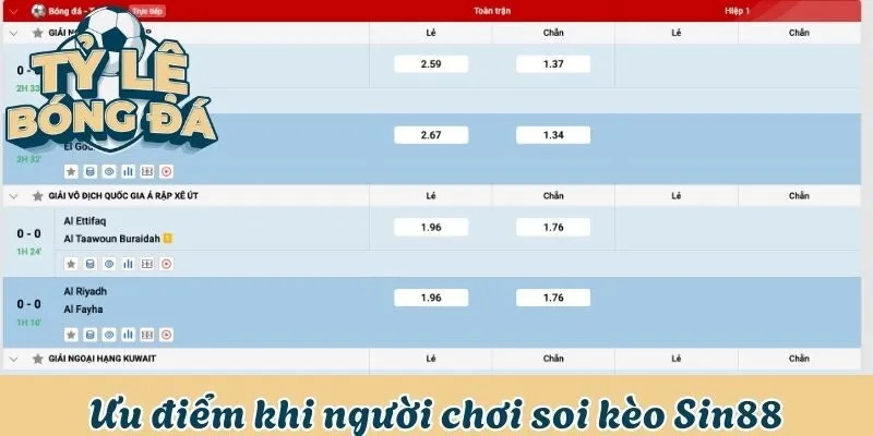 Soi Kèo Nhà Cái Sin88- Dự Đoán Chuẩn Xác, Thắng Lớn Mỗi Ngày 2 Ưu điểm khi người chơi soi kèo Sin88